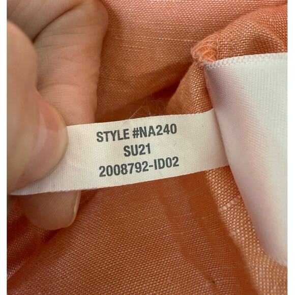 Madewell Allie Linen Blend Peach Coral Square Neck Mini Dress size Small - Picture 13 of 13